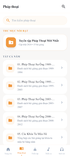 Thở Đi Con App Interface - Lectures
