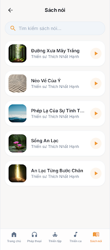 Thở Đi Con App Interface - Audio Library